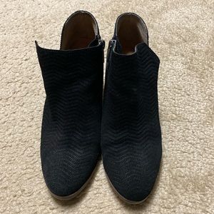 Black suede lucky brand booties size 7